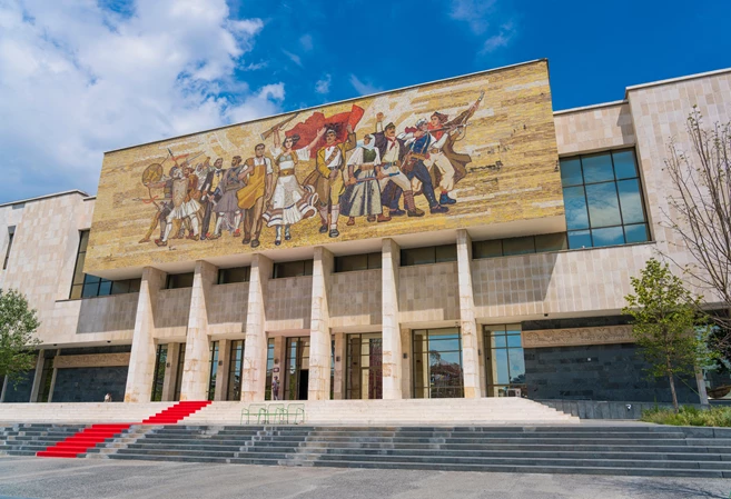 National Museum of Albania bears the distinct communist art style of the not so distant past