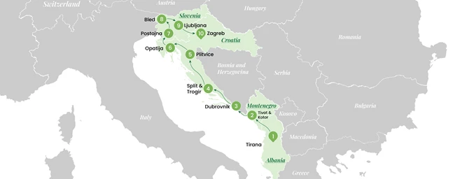 Balkan Highlights: Albania, Montenegro, Croatia & Slovenia Tour