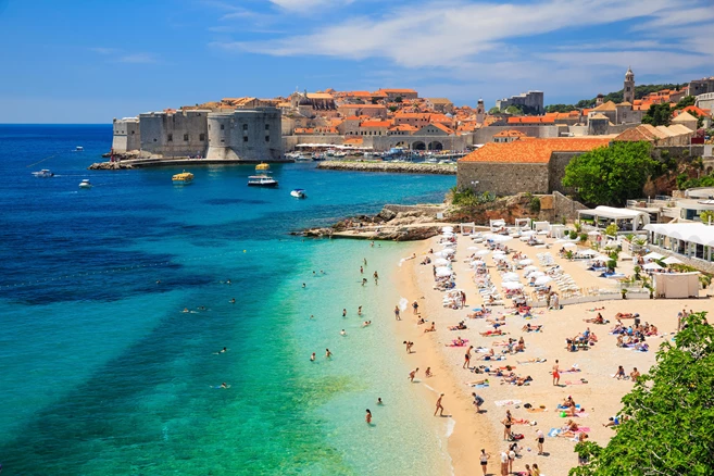 Dubrovnik old town and beach