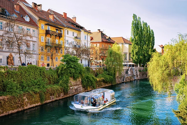 Take a fun boat ride down Ljubljana's main river